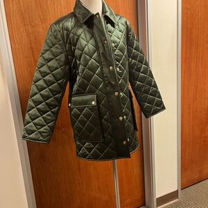 Beautiful NWT J Crew Collection Quilted Barn Jacket w/snaps and zipper
